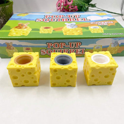 Squishy Toy Pop Up Cheese Squirrel Sensory Fidget Toy 4