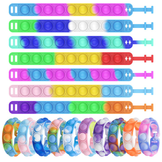 Silicone Pop It Fidget Toy Adjustable Bracelet 22.5cm