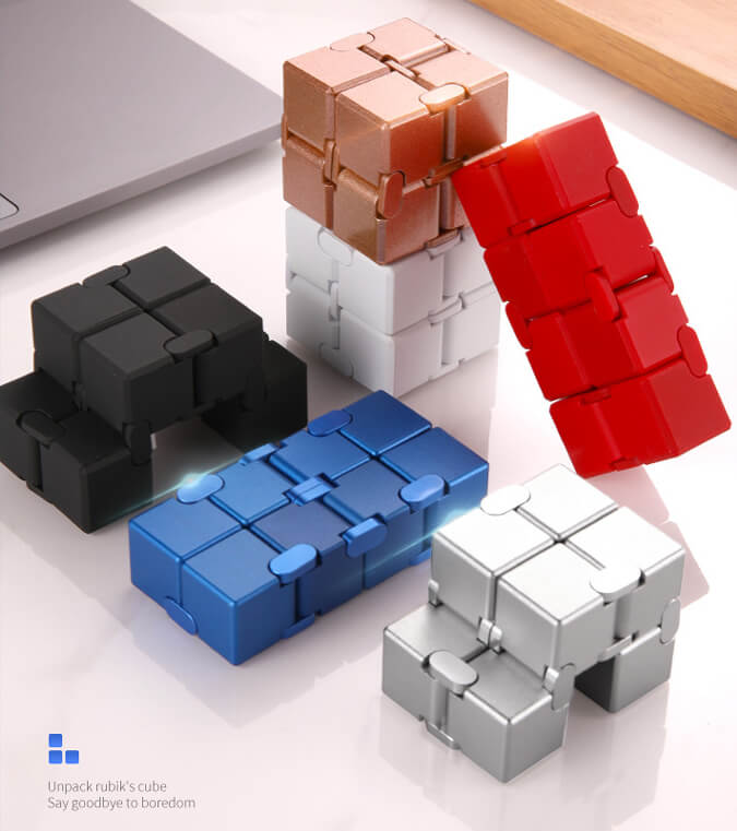 Aluminium Alloy Infinity Cube Fidget Toy Metal Weighted 4cm 3