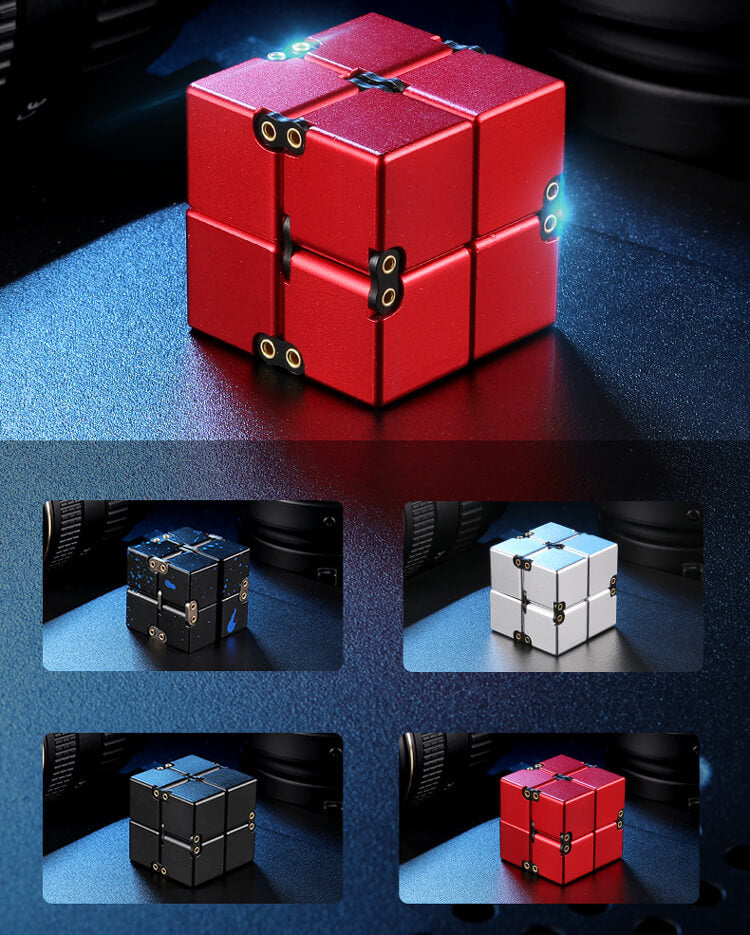 Aluminium Alloy Infinity Cube Fidget Toy Metal Weighted 4cm 4