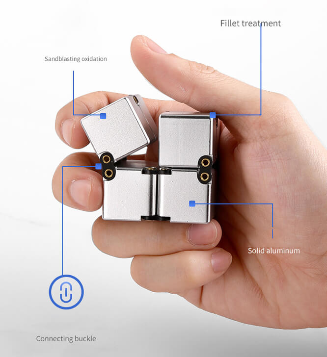 Aluminium Alloy Infinity Cube Fidget Toy Metal Weighted 4cm 5