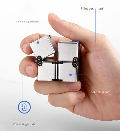 Aluminium Alloy Infinity Cube Fidget Toy Metal Weighted 4cm 5
