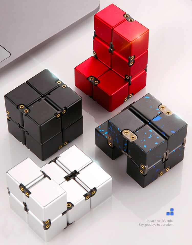 Aluminium Alloy Infinity Cube Fidget Toy Metal Weighted 4cm 6