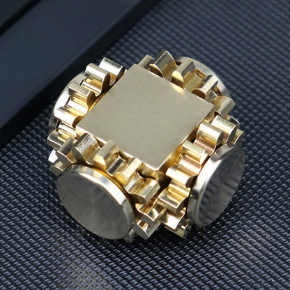 Pure Brass Gear Cube Linkage Metal Fidget Spinner 34mm 5
