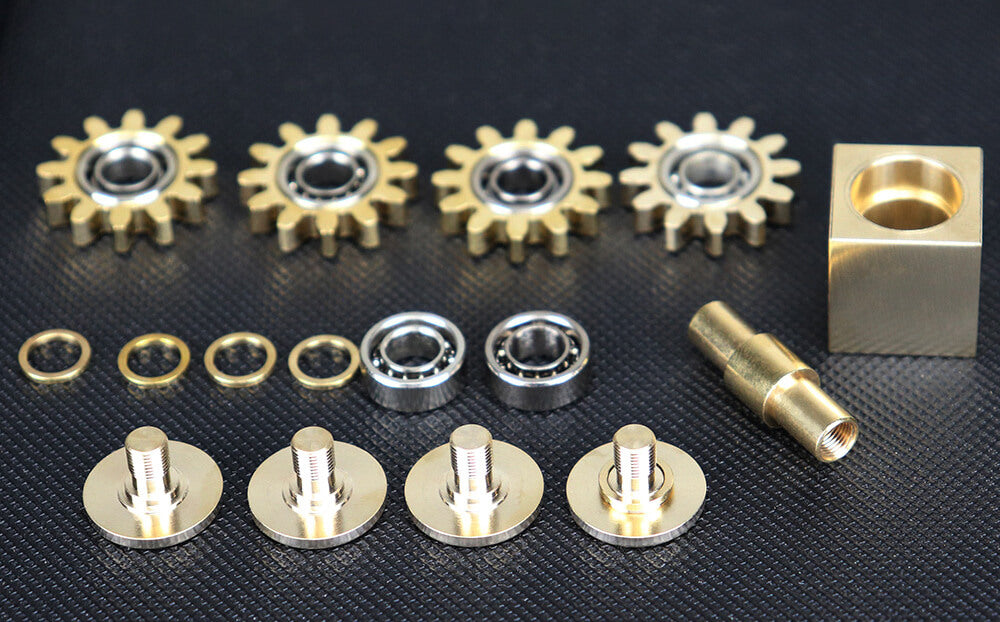 Pure Brass Gear Cube Linkage Metal Fidget Spinner 34mm 8