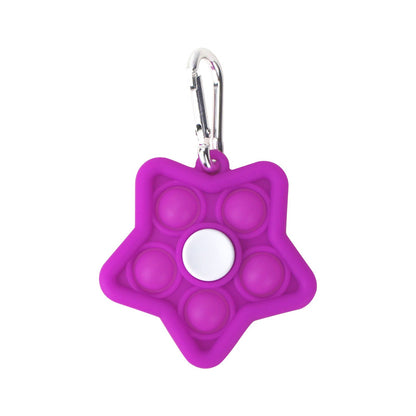 Silicone Star Pop It Fidget Spinner Toy with Keychain 8.1x6.2x3.7cm 9