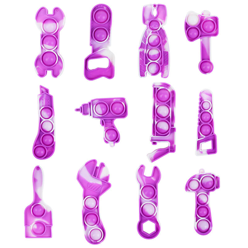 Silicone Simple Dimple Tool Kit Pop Push Bubbles Fidget Toy 12 Pack 5