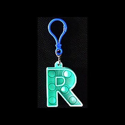 Silicone Pop It Fidget Toy Alphabet Letters A-Z Keychain 26