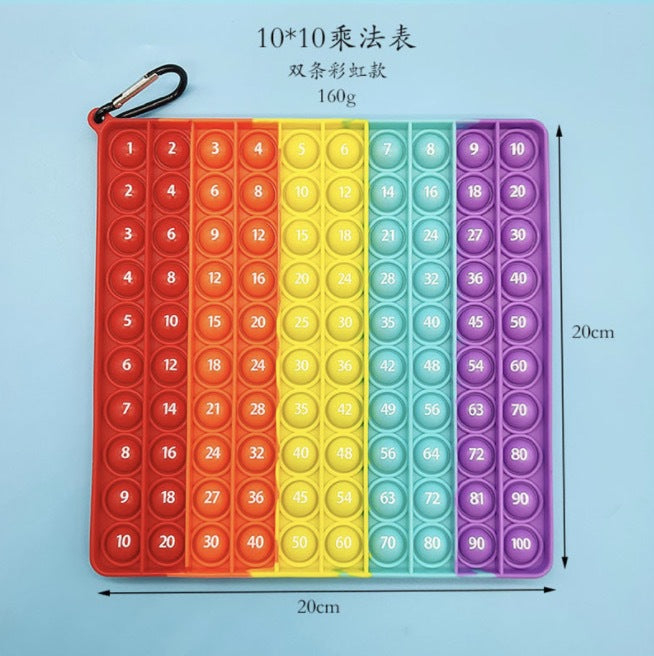 Silicone Pop It Fidget Toy Number Letter Multiplication Design