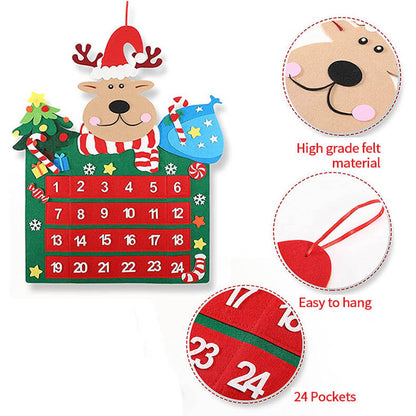 Reindeer Felt Advent Calendar Christmas Countdown Kit 65cm 2