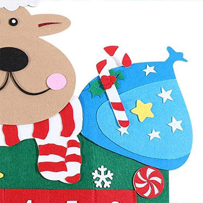 Reindeer Felt Advent Calendar Christmas Countdown Kit 65cm 6