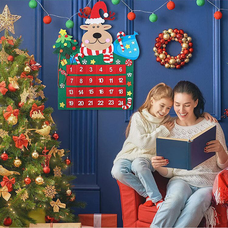 Reindeer Felt Advent Calendar Christmas Countdown Kit 65cm 4