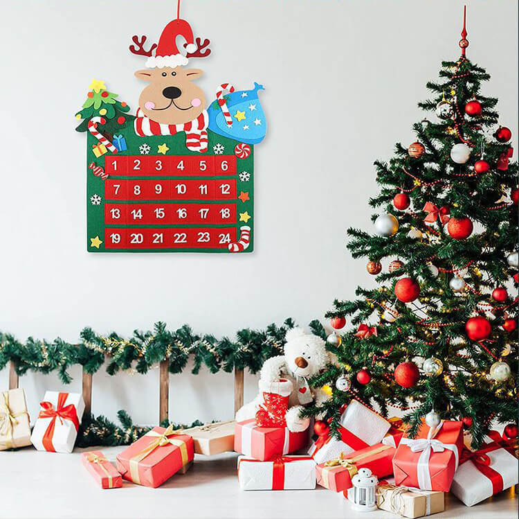 Reindeer Felt Advent Calendar Christmas Countdown Kit 65cm 3