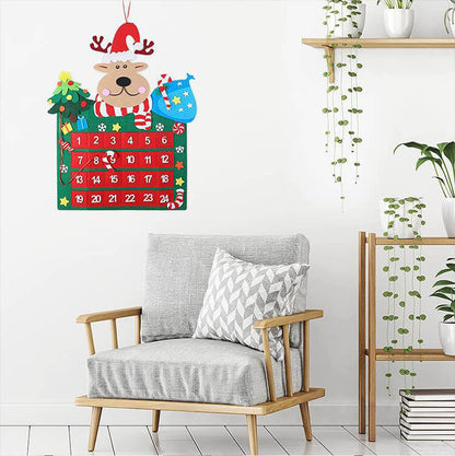 Reindeer Felt Advent Calendar Christmas Countdown Kit 65cm 7