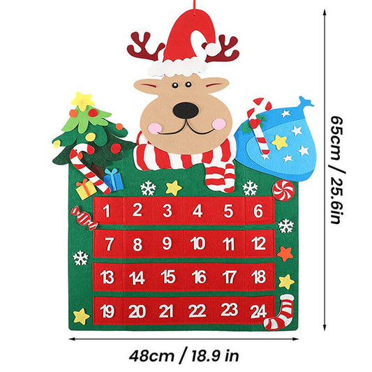 Reindeer Felt Advent Calendar Christmas Countdown Kit 65cm