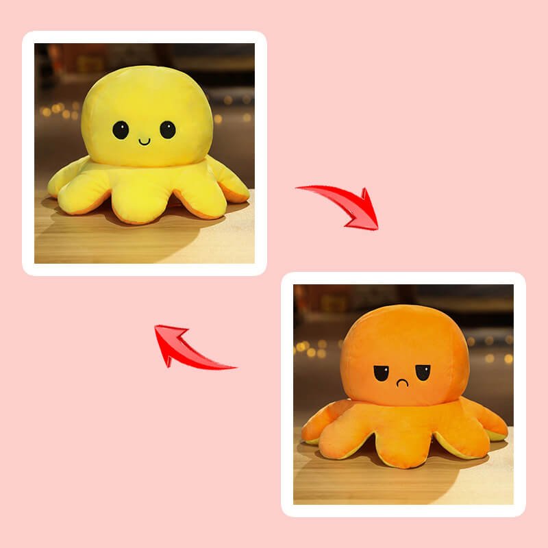 Mood Octopus Reversible Plush Toy Flip Stuffed Animal 20cm 30cm 40cm 6