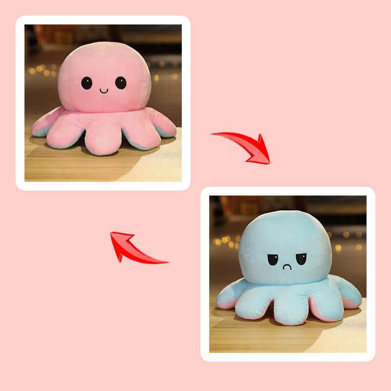 Mood Octopus Reversible Plush Toy Flip Stuffed Animal 20cm 30cm 40cm