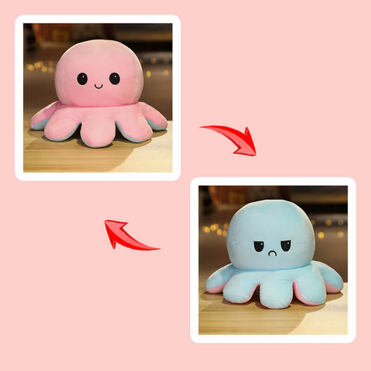 Mood Octopus Reversible Plush Toy Flip Stuffed Animal 20cm 30cm 40cm