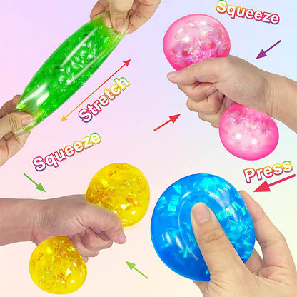 Liquid Filled Ribbon Squishy Stress Ball Sensory Toy 6cm Diameter 5