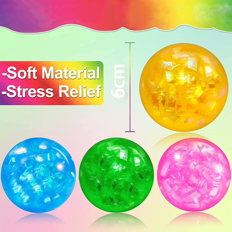 Liquid Filled Ribbon Squishy Stress Ball Sensory Toy 6cm Diameter 3