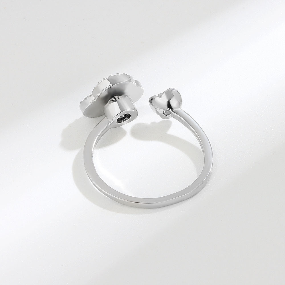 Adjustable Rose Fidget Ring Anxiety Relief Spinner Ring for Women 4