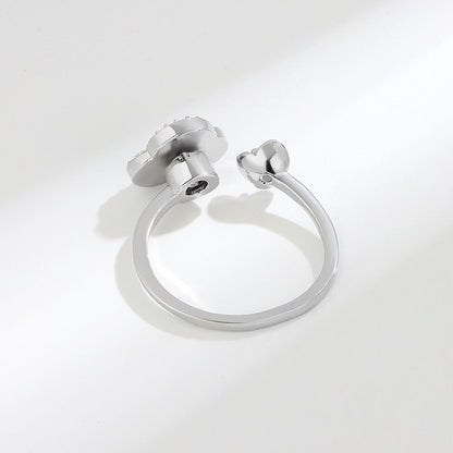 Adjustable Rose Fidget Ring Anxiety Relief Spinner Ring for Women 4