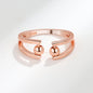 Rose Gold Adjustable Fidget Ring with 2 Beads for Women Size 7