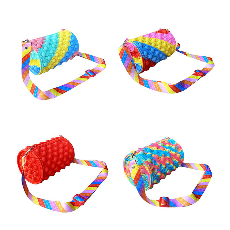 Silicone Pop It Fidget Toy Purse Sensory Bag for Kids and Adults 3