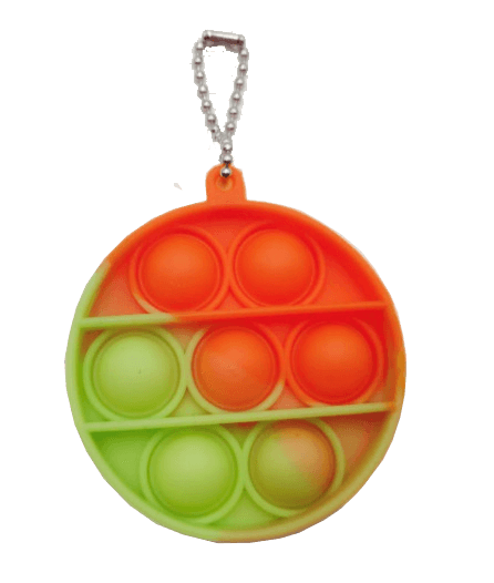 Silicone Pop It Fidget Toy Round Keychain 6cm Diameter 3