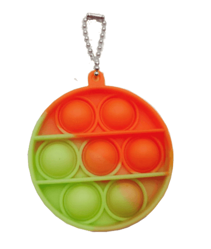 Silicone Pop It Fidget Toy Round Keychain 6cm Diameter 3