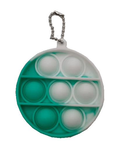 Silicone Pop It Fidget Toy Round Keychain 6cm Diameter 2