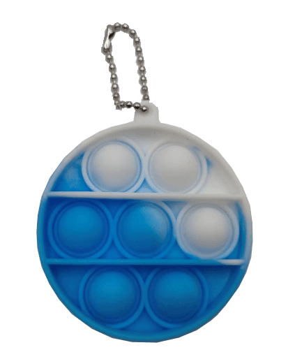 Silicone Pop It Fidget Toy Round Keychain 6cm Diameter 6