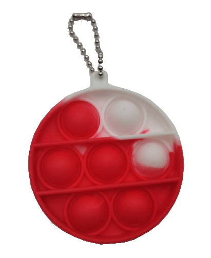 Silicone Pop It Fidget Toy Round Keychain 6cm Diameter 5