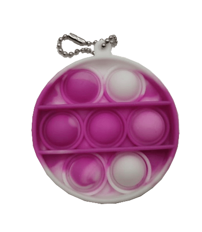 Silicone Pop It Fidget Toy Round Keychain 6cm Diameter 4