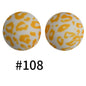 50pcs 12mm Printed Silicone Beads Water Transfer Print Assorted Colors 10