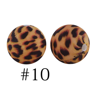 50pcs 12mm Printed Silicone Beads Water Transfer Print Assorted Colors 55