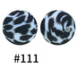 50pcs 19mm Printed Silicone Beads Printed Design 169