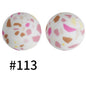 50pcs 19mm Printed Silicone Beads Printed Design 171