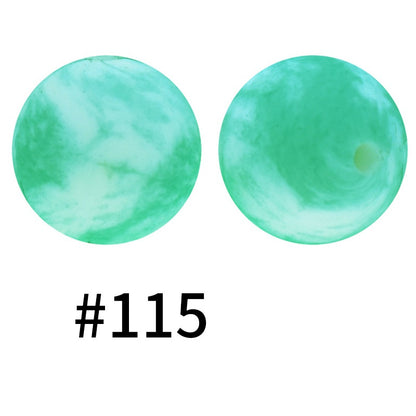 50pcs 19mm Printed Silicone Beads Printed Design 173