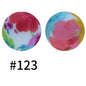 50pcs 19mm Printed Silicone Beads Printed Design 181