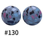 50pcs 19mm Printed Silicone Beads Printed Design 188