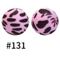 50pcs 19mm Printed Silicone Beads Printed Design 189