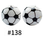 50pcs 19mm Printed Silicone Beads Printed Design 197