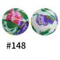 446# 50pcs 15mm Round Printed Silicone Beads Wholesale