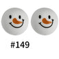50pcs 19mm Printed Silicone Beads Printed Design 198