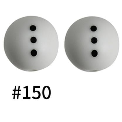 50pcs 19mm Printed Silicone Beads Printed Design 199