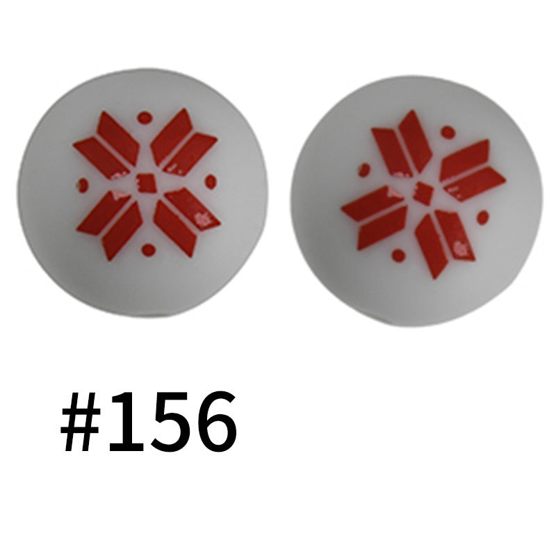 50pcs 19mm Printed Silicone Beads Printed Design 119