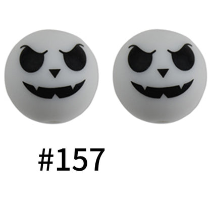 50pcs 19mm Printed Silicone Beads Printed Design 120