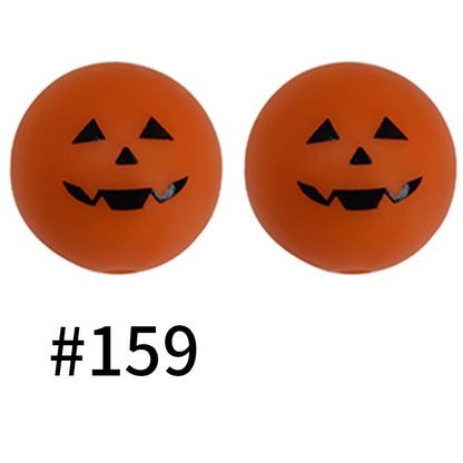 50pcs 19mm Printed Silicone Beads Printed Design 122