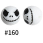 50pcs 19mm Printed Silicone Beads Printed Design 123